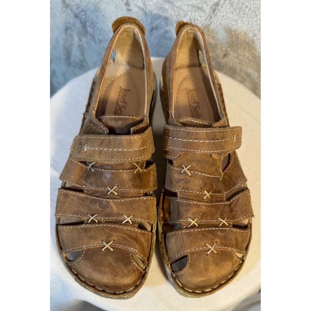 JOSEF SEIBEL ROSALIE 45 LEATHER SHOES BRANDY CAPRI SIZE 39 trendy boho hippie